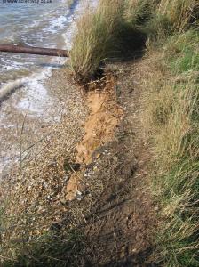 The badly eroded path
